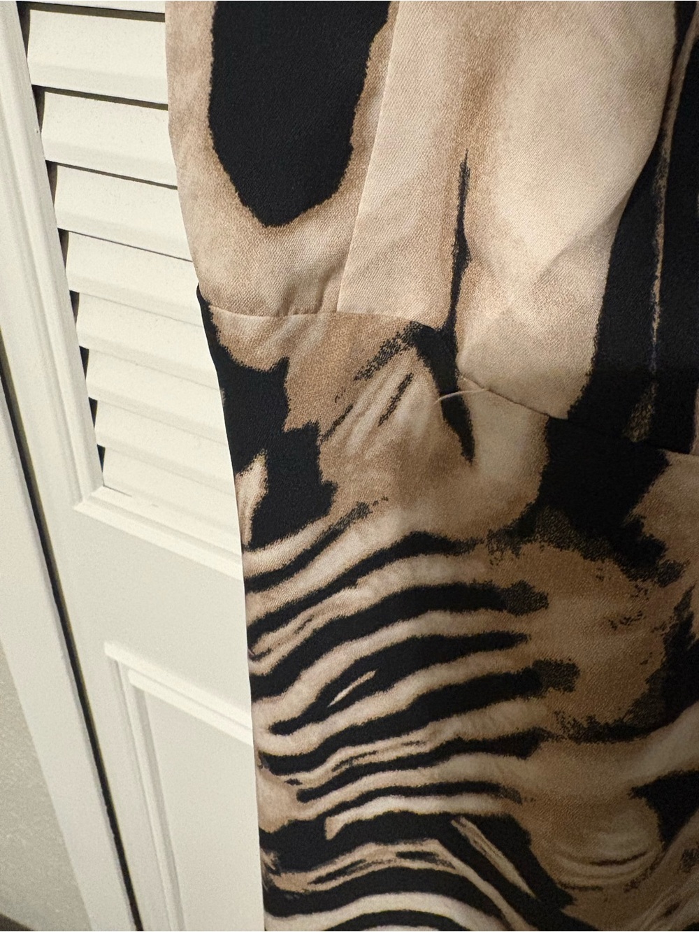 Fashion Nova Black and Beige Zebra Slip Maxi Dress - Picture 4 of 4